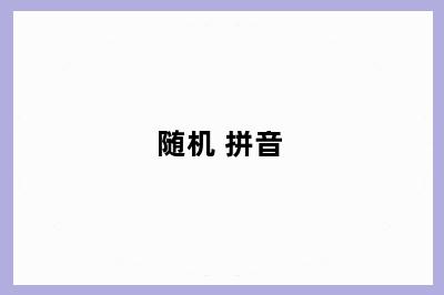 随机 拼音